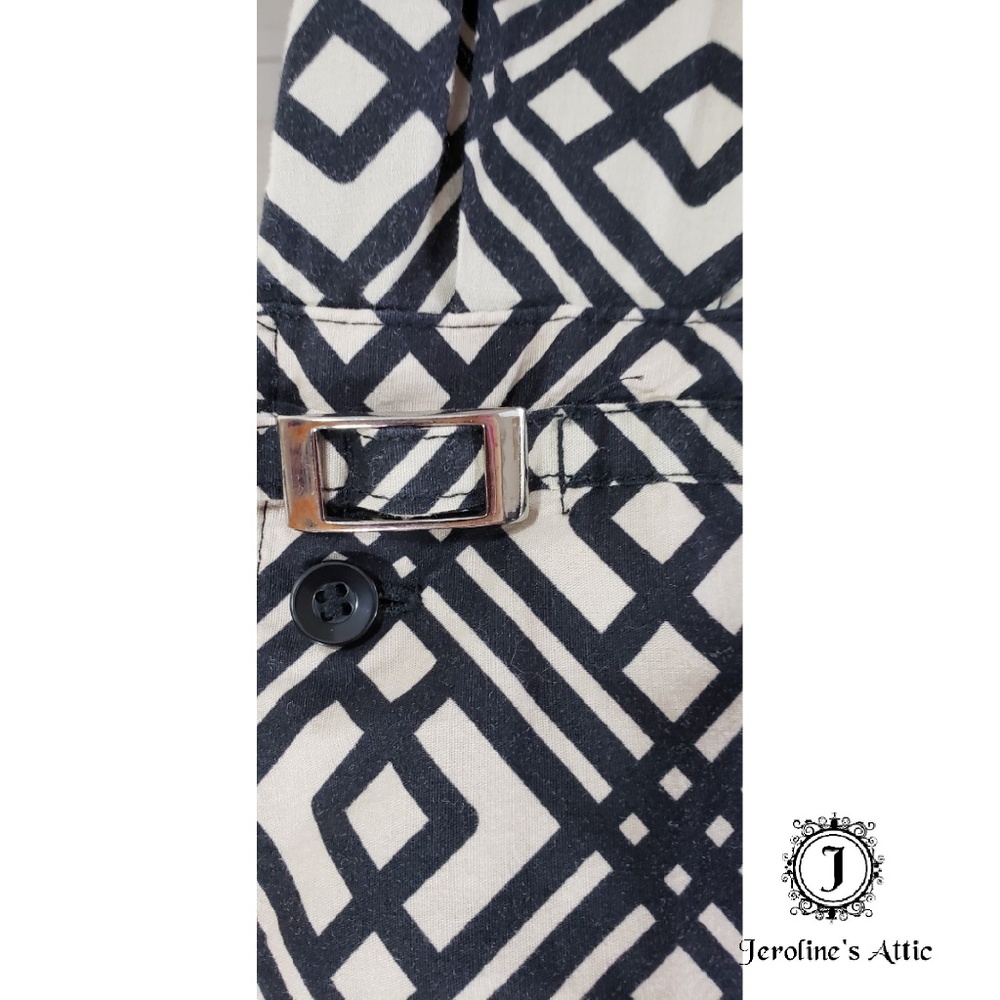Alfani Petite Black and Ivory Button Down Shirt - Picture 3 of 4